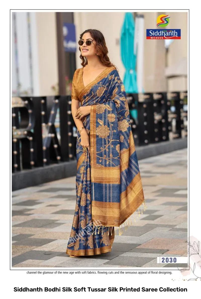 Siddhanth Bodhi Silk Soft Tussar Silk Printed Saree Collection - Image 10