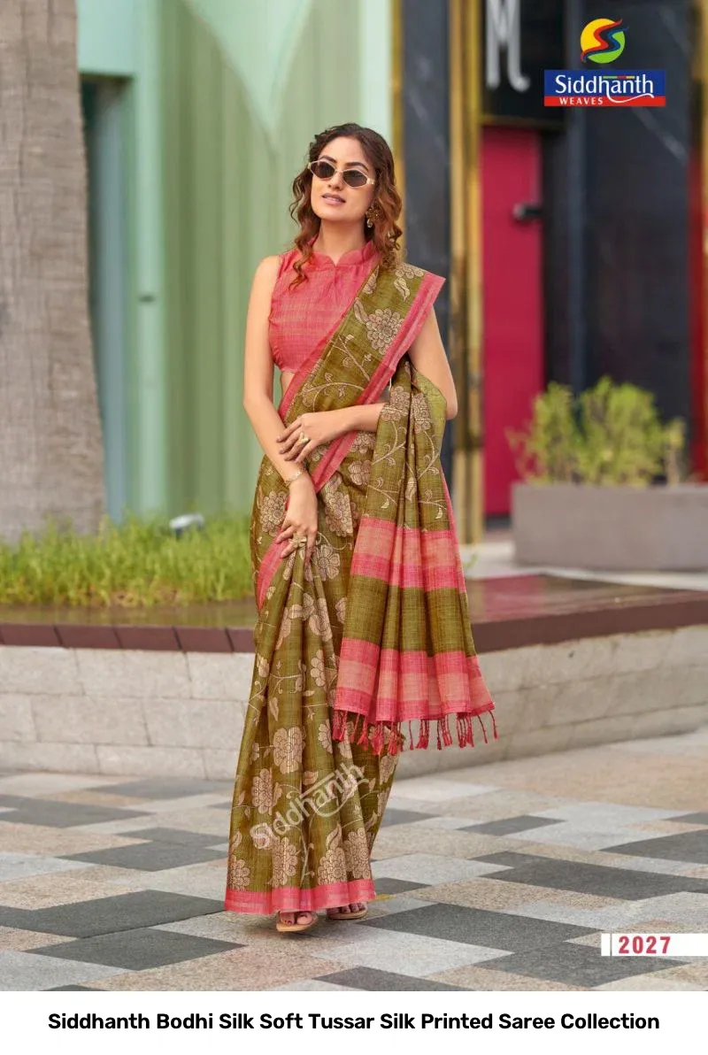 Siddhanth Bodhi Silk Soft Tussar Silk Printed Saree Collection - Image 3