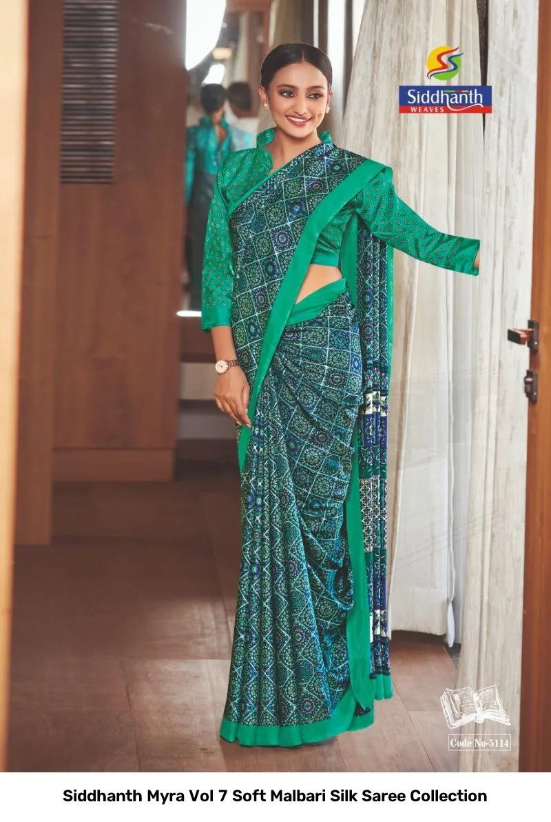 Siddhanth Myra Vol 7 Soft Malbari Silk Saree Collection - Image 16