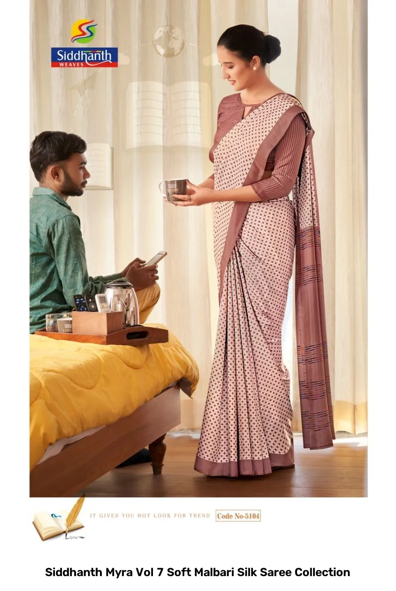 Siddhanth Myra Vol 7 Soft Malbari Silk Saree Collection - Image 2