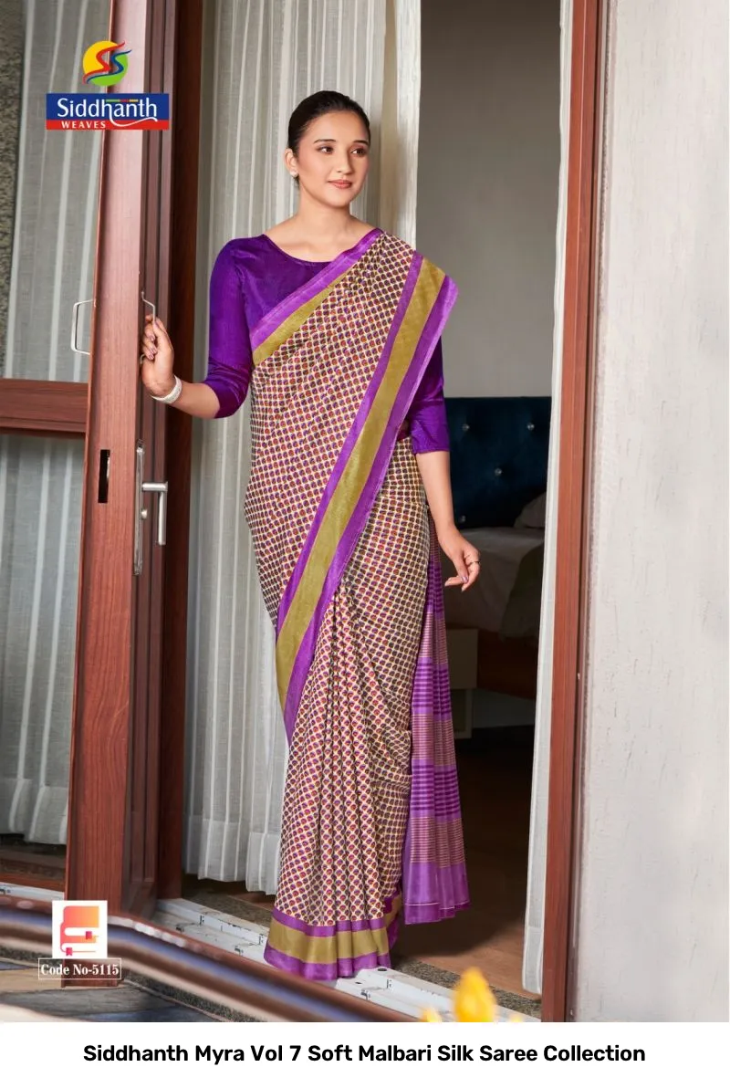 Siddhanth Myra Vol 7 Soft Malbari Silk Saree Collection - Image 3