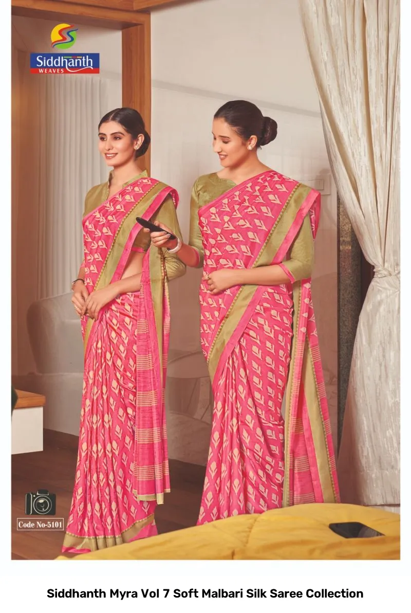 Siddhanth Myra Vol 7 Soft Malbari Silk Saree Collection - Image 5