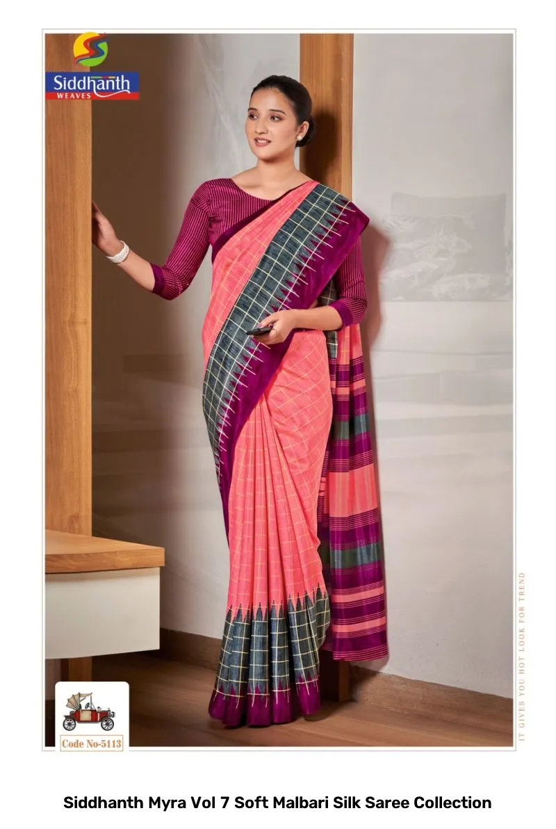 Siddhanth Myra Vol 7 Soft Malbari Silk Saree Collection - Image 6