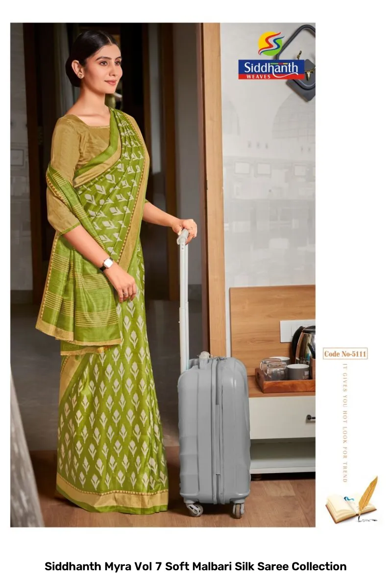 Siddhanth Myra Vol 7 Soft Malbari Silk Saree Collection - Image 8