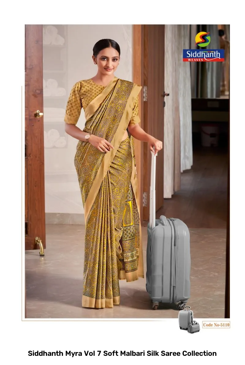 Siddhanth Myra Vol 7 Soft Malbari Silk Saree Collection - Image 9