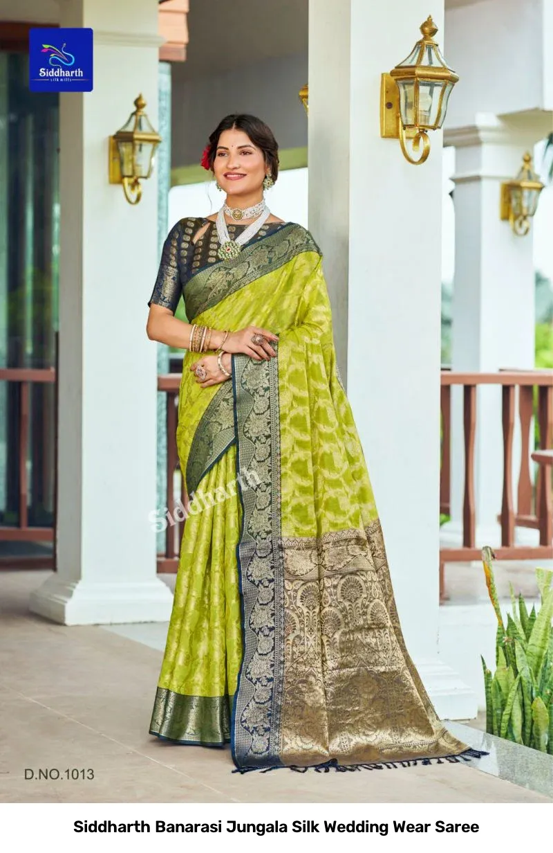 Siddharth Banarasi Jungala Silk Wedding Wear Saree - Image 7