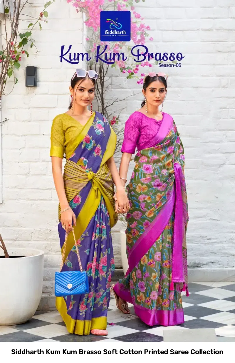 Siddharth Kum Kum Brasso Soft Cotton Printed Saree Collection