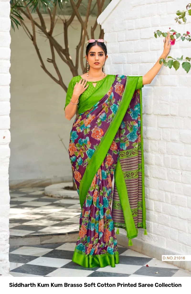 Siddharth Kum Kum Brasso Soft Cotton Printed Saree Collection - Image 2
