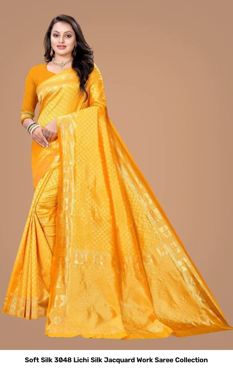 Soft Silk 3048 Lichi Silk Jacquard Work Saree Collection - Image 7