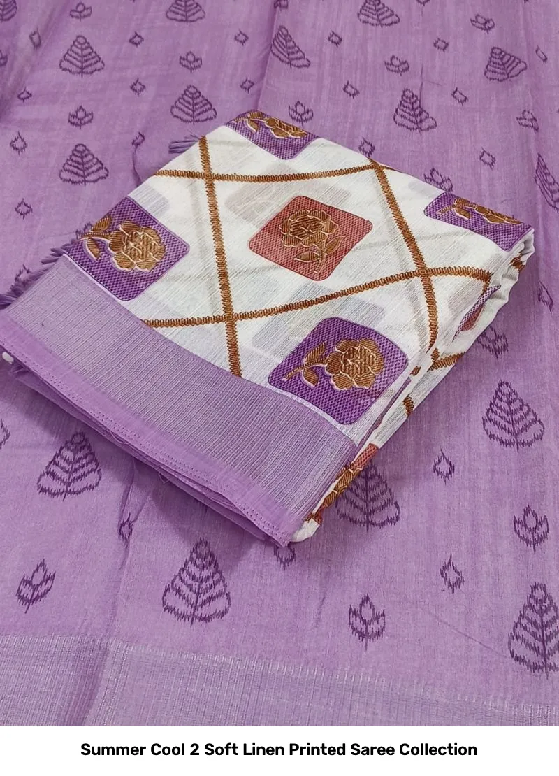 Summer Cool 2 Soft Linen Printed Saree Collection - Image 3